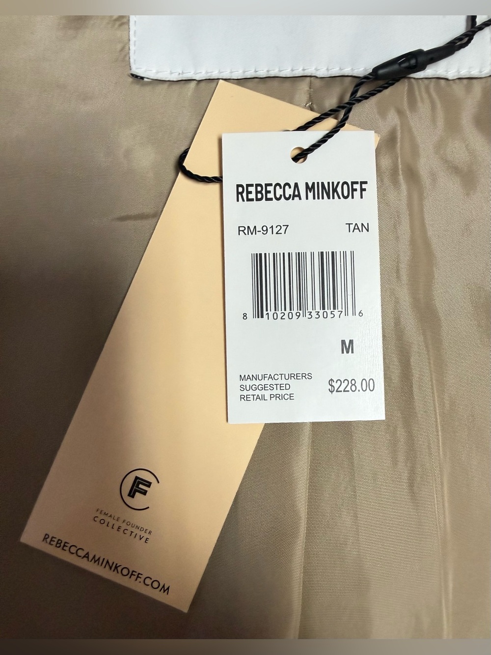 NWT Rebecca Minkoff collard snap cotton Beige Utility Jacket M - Picture 14 of 16